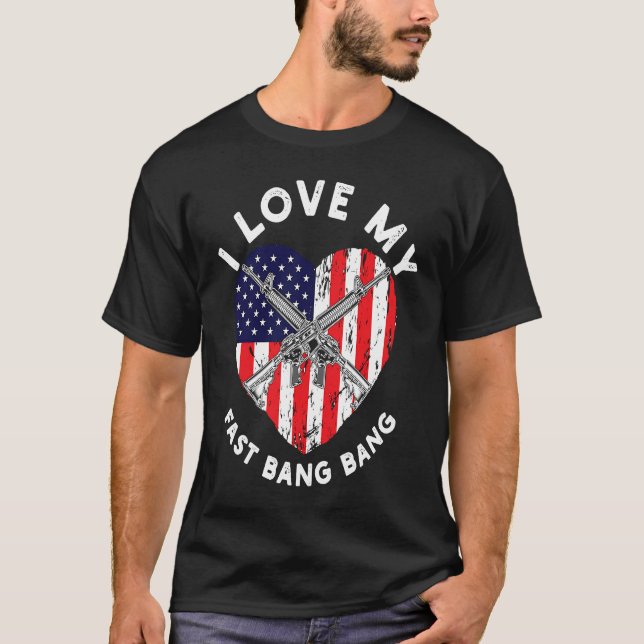 Camiseta Amo Bang Gun para o Patrimônio Americano e Armas (Frente)