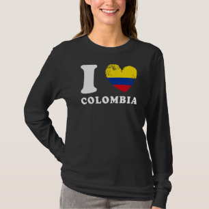 Camiseta Amo Colômbia Heart Flag Colombia