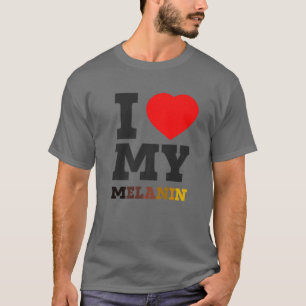 Camiseta Amo (Coração) Minha História Negra Melanina Mês De