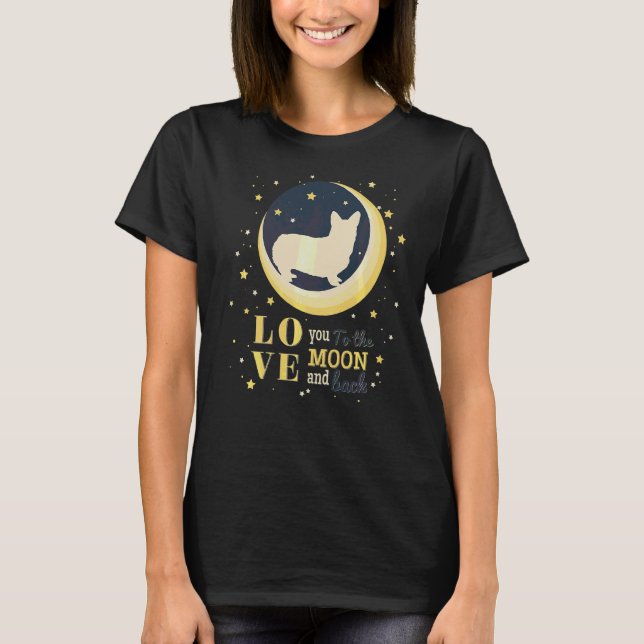 Camiseta Amo Corgi Galês Até à Lua (Frente)
