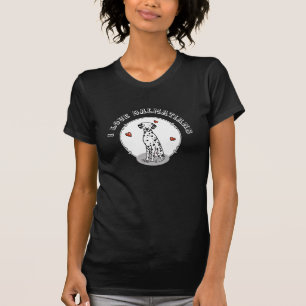 Camiseta Amo Dalmatianos (preto 1) Corações Bonitos