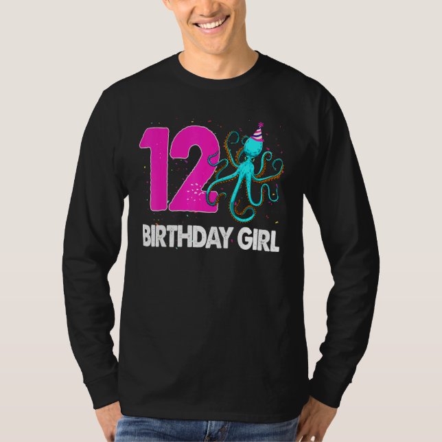 Camiseta Amo De Aniversário 12 Octopus (Frente)