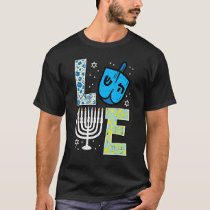 Camiseta Amo Dreidel Menorah Judeu Hanukkah Chanukah Homens