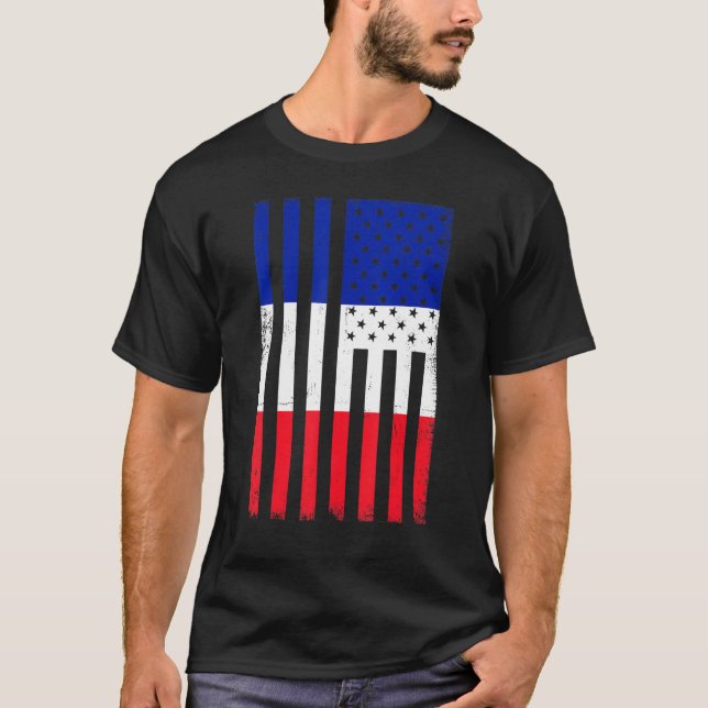 Camiseta Amo França Dia Nacional Bandeira Paris Heri (Frente)