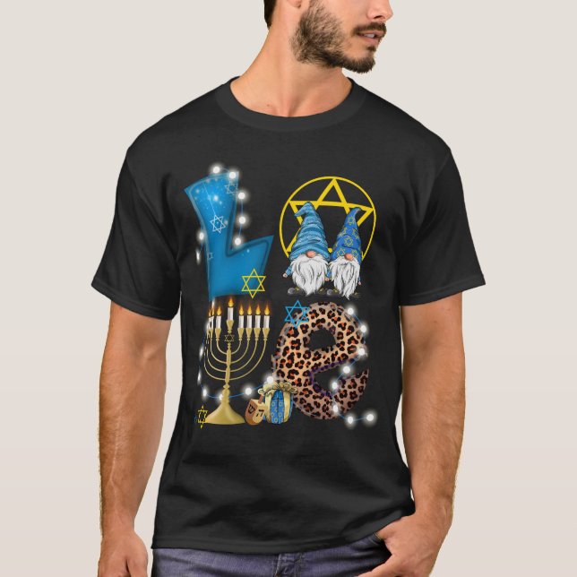 Camiseta Amo Gnomos Hanukkah Decorre Chanukah (Frente)