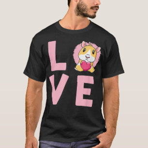 Camiseta Amo Guiné Pig Eu adoro cobaia