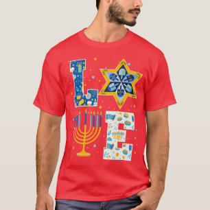 Camiseta Amo Hanukkah Decora Dreidel Menorah Pajamas