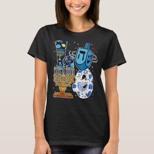 Camiseta Amo Hanukkah Decorações Dreidel Menorah Chanukah