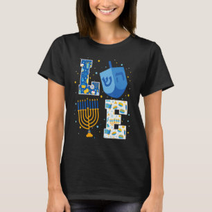Camiseta Amo Hanukkah Decorações Dreidel Menorah Chanukah