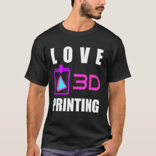 Camiseta Amo Impressão 3D Ventoinha de Impressora 3D Geek E