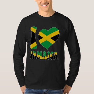 Camiseta Amo Jamaica I Love Kingston Jamaica Flag Heart