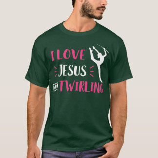 Camiseta Amo Jesus e Gritando Baton Gritando Majorette