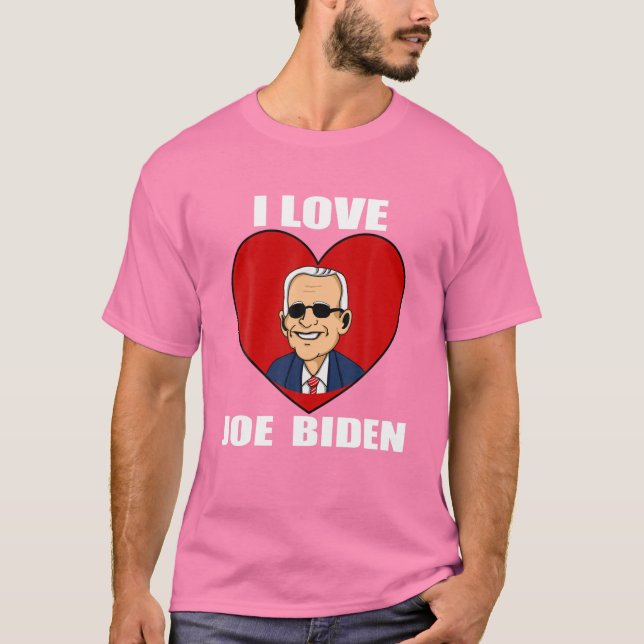 Camiseta Amo Joe Biden Heart - Pró Presidente Joe Biden (Frente)