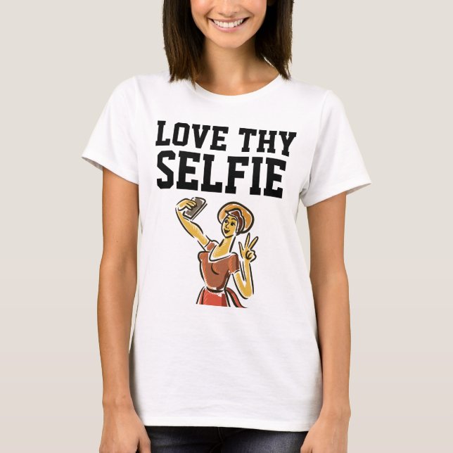 Camiseta AMO-LHES SELFIAR Mulheres Engraçadas T-Shirt & swe (Frente)