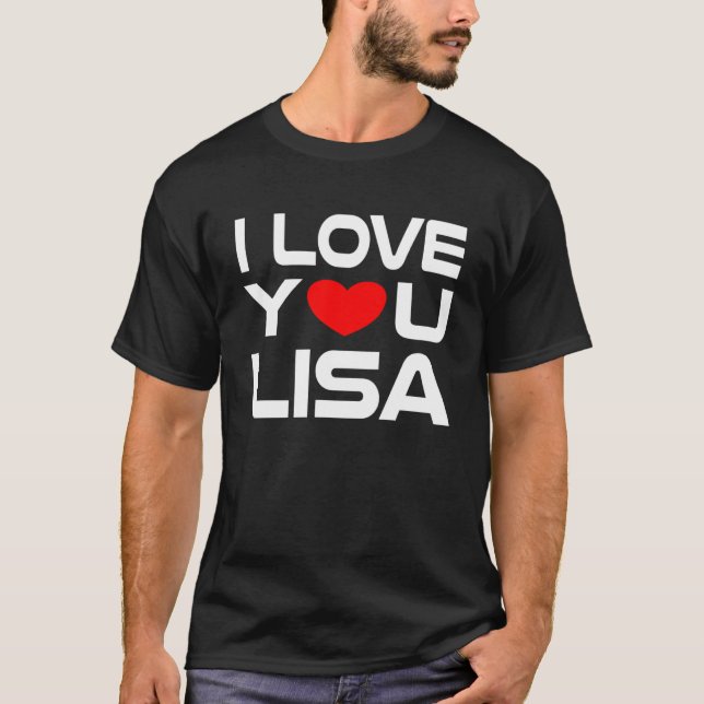 Camiseta Amo Lisa Red Heart para dizer Querida que te amo (Frente)