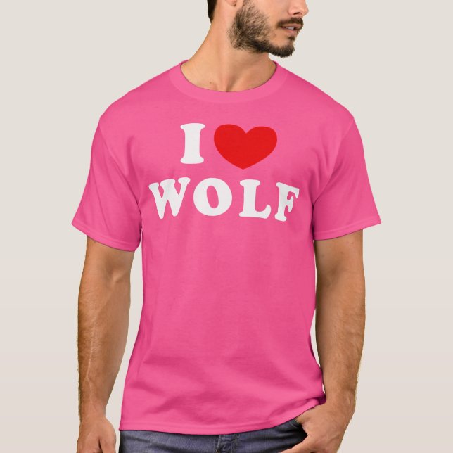Camiseta Amo Lobo, Coração Lobo (Frente)