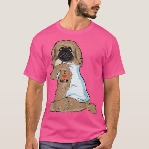 Camiseta Amo mamãe Tatto Pekingese Mãe Cachorro Amante da M