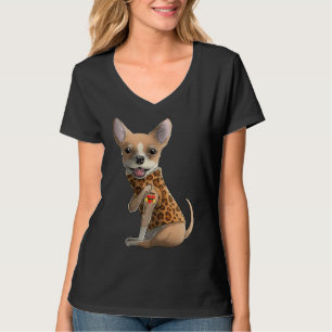 Camiseta Amo Mamãe Tattoo Chihuahua Mama Dia da Mãe