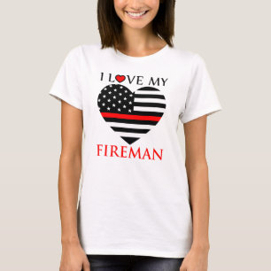 Camiseta Amo Meu Bombeiro - Bombeiro
