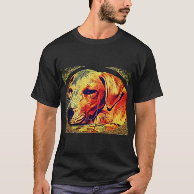 Camiseta Amo meu cachorro Labrador amarelo (Frente)