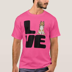 Camiseta Amo meu cão Shetland Sheepdog