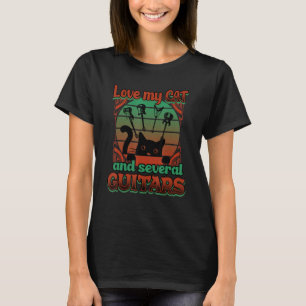 Camiseta Amo Meu Gato E Vários Guitarras Gato E Guita