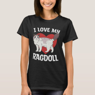 Camiseta Amo Meu Gato Ragdoll Animais de Estimação Gatos D