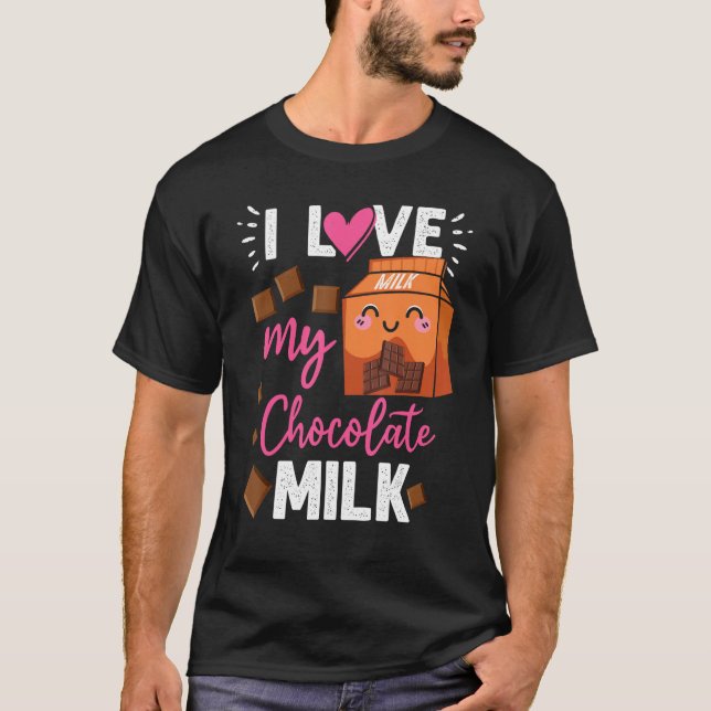 Camiseta Amo Meu Leite de Chocolate Comida  Comedor de Choc (Frente)