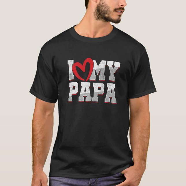 Camiseta Amo Meu Pai Pai Pai Stepdad Filho Filha (Frente)