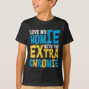 Camiseta Amo meu parceiro com o cromossomo extra Síndrome d