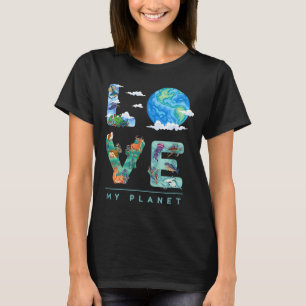 Camiseta Amo Meu Planeta _ Dia da Terra Meio Ambiente, Clim