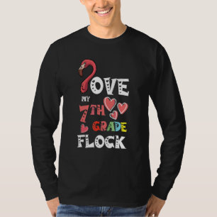 Camiseta Amo meu professor de 7º ano Rebanho Flamingo Funda