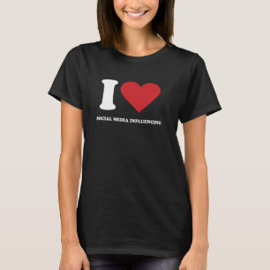 Camiseta Amo MÍDIA SOCIAL INFLUENCIANDO I Heart SOCIAL MED