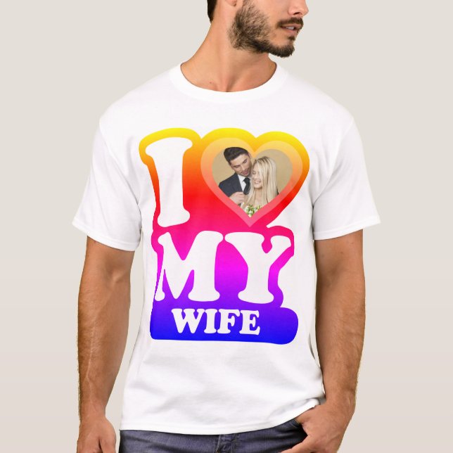 Camiseta Amo Minha Esposa Ipanema - Foto Personalizada Pers (Frente)