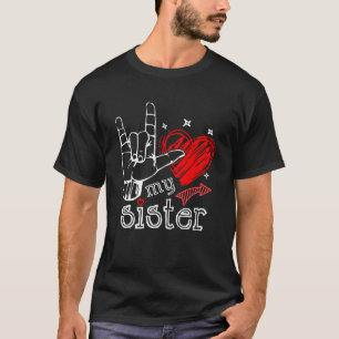 Camiseta Amo Minha Irmã Sinal de Amor Único
