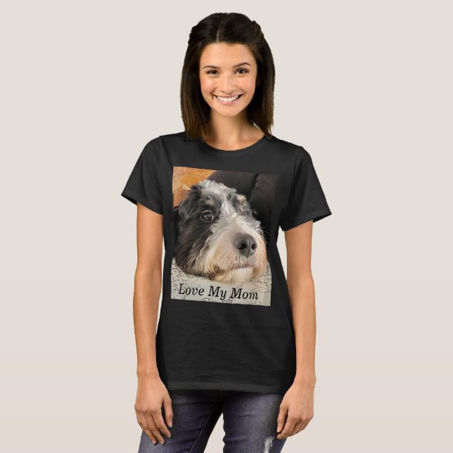 Camiseta Amo Minha Mãe Bernedoodle (Frente Completa)