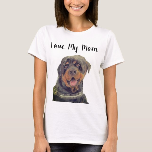 Camiseta Amo Minha Mãe Rottweiler (Frente)
