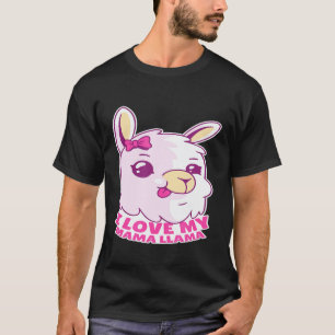Camiseta Amo minha Mama Llama Alpaca para Menina
