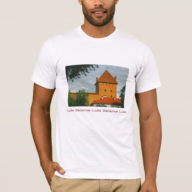 Camiseta Amo o Castelo de Arquitetura de Lida Belarus (Frente)