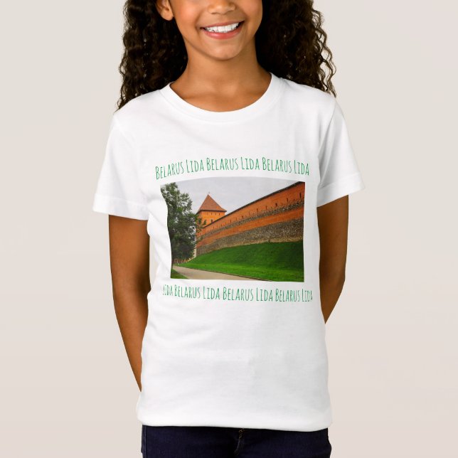 Camiseta Amo o Castelo de Arquitetura de Lida Belarus (Frente)