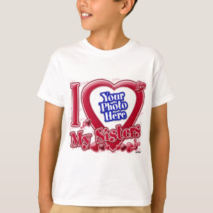 Camiseta Amo o coração vermelho das minhas irmãs - foto