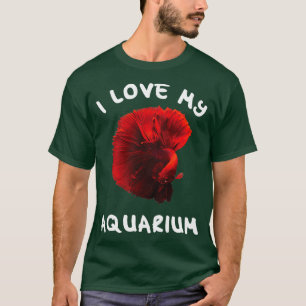 Camiseta Amo o meu aquário com peixes lutando