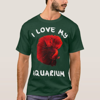 Camiseta Amo o meu aquário com peixes lutando