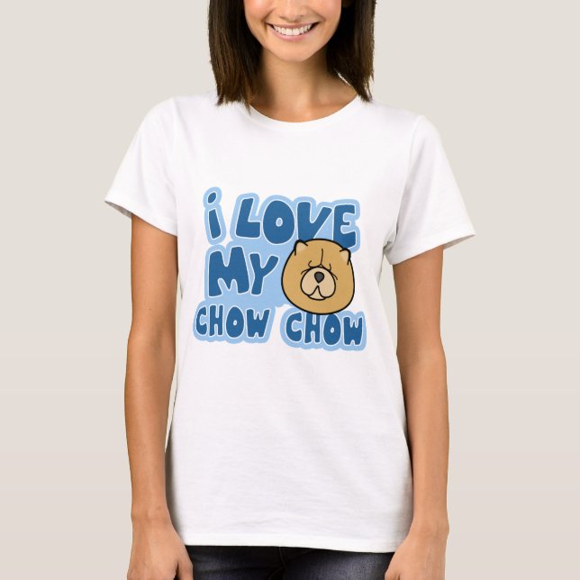 Camiseta Amo o meu Chow Chow Ringer TSirt (Frente)