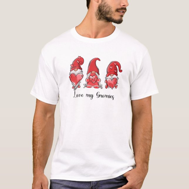 Camiseta Amo Os Meus Gnomos Gnomos Dias de os namorados do  (Frente)