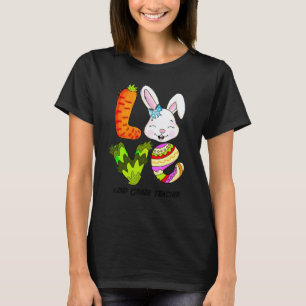 Camiseta Amo Professora do 2º Ano Bunny Páscoa Fofa Feliz C