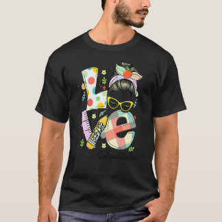 Camiseta Amo Professora do 2º Ano Cabelo Desgrenhado de Pás