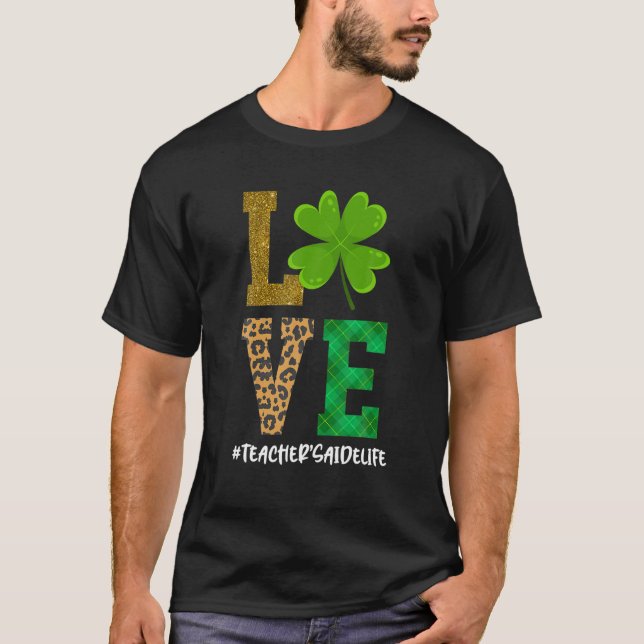 Camiseta Amo Shamrock do Dia de São Patrício de vida do pro (Frente)