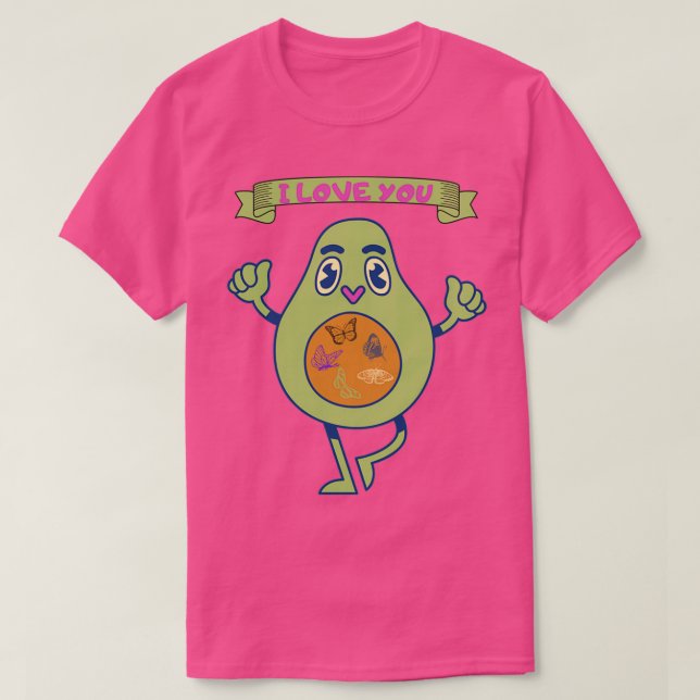 Camiseta Amo-te a avocado Clássico. (Frente do Design)
