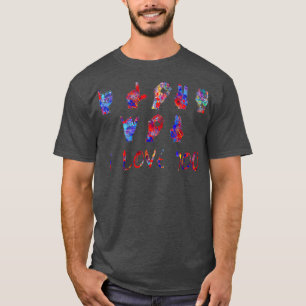 Camiseta Amo-te a linguagem de sinais ASL 2
